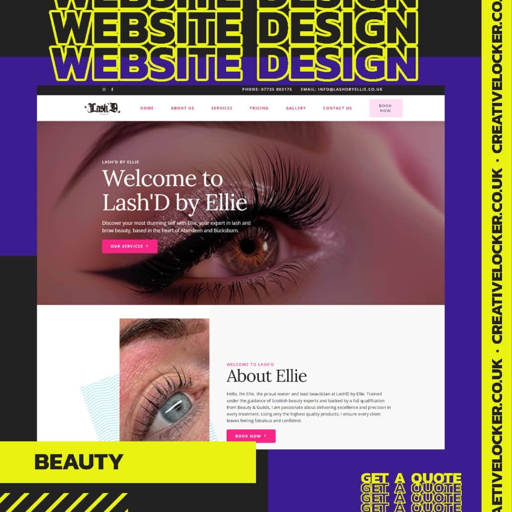 Lashes and Eyebrow Website Design Example
