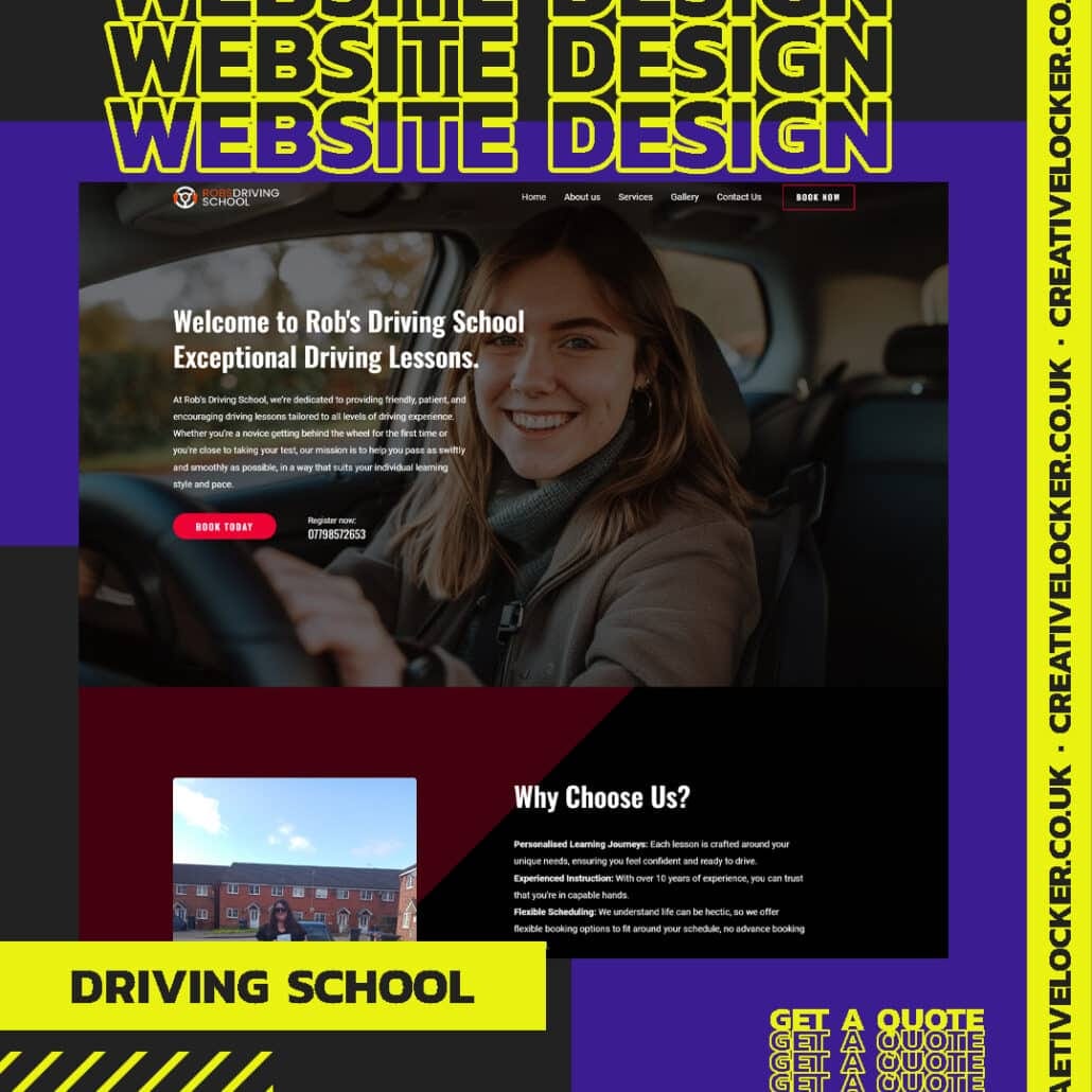 Driving School Website Design Example