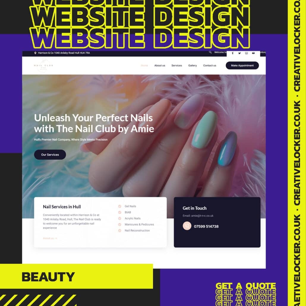 Nail Salon Website Design Example