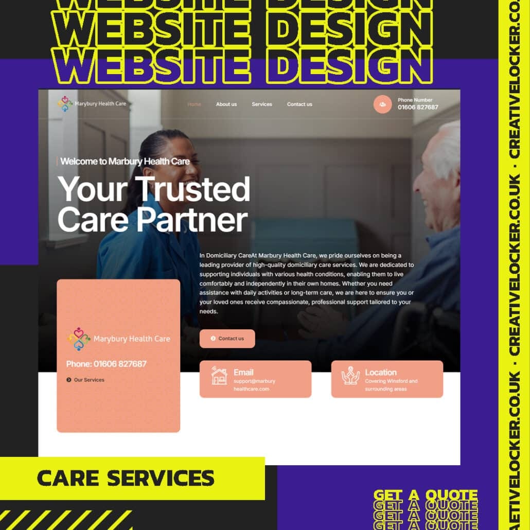 Care Services Website Design Example