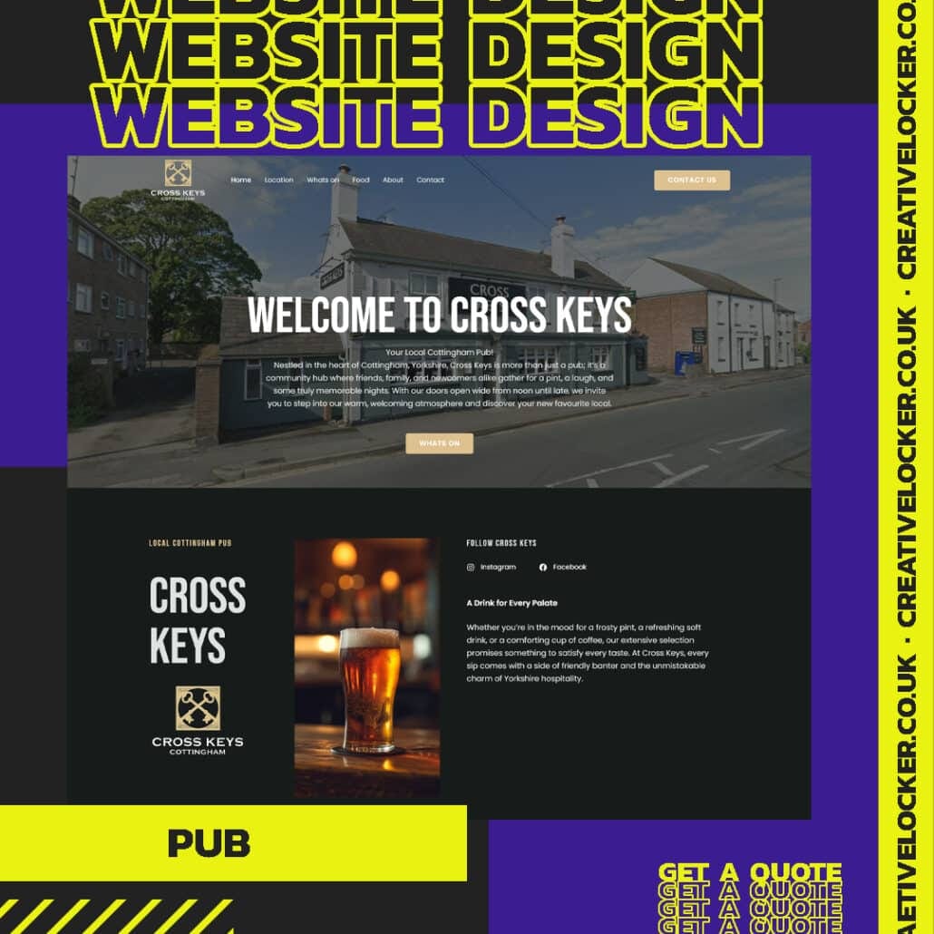 Creative Locker Pub Website Design Example